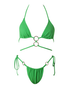 Electra Lime Green - luxury and fully adjustable triangle bikini set made of the highest quality swimwear fabric
